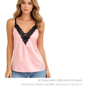 Victoria’s Secret M Pink Satin Lace Cami Top Y2K Romantic NWT